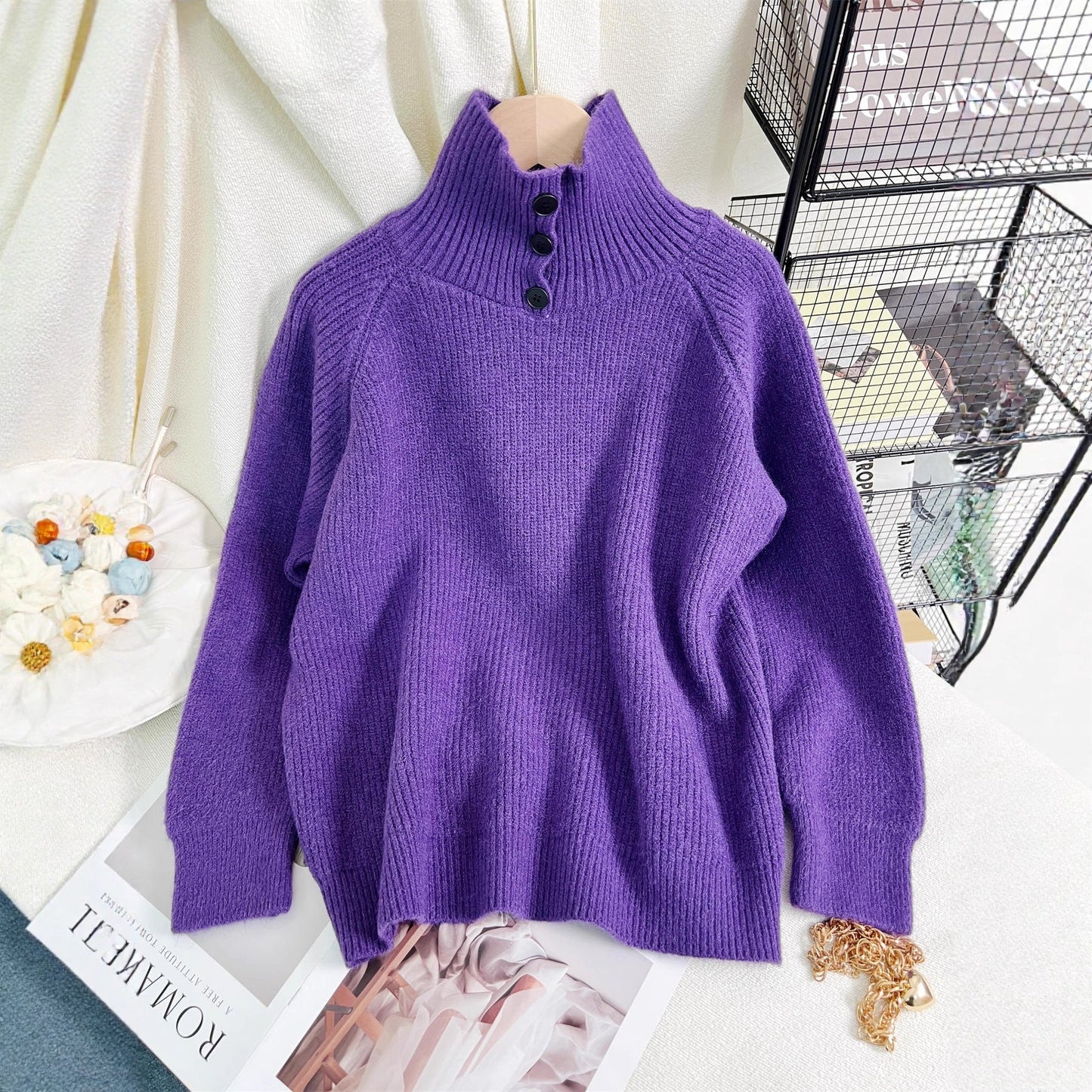 Damen Rollkragenpullover Weiches Strickmaterial Norvielle