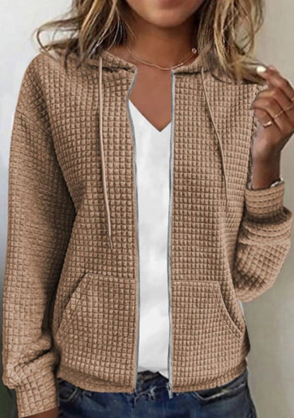 Damen Kapuzenjacke Waffelstruktur Norvielle