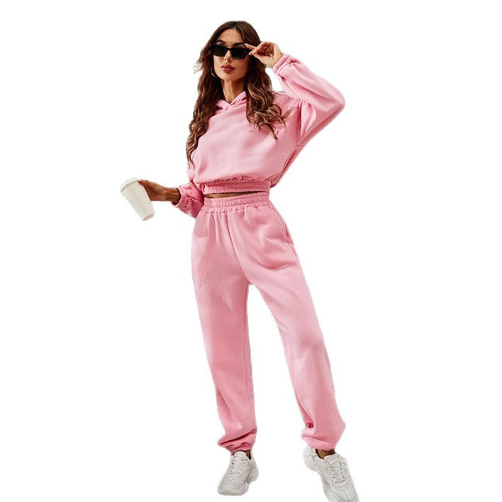 Damen Sportanzug mit Hoodie und Jogginghosen Elastisch