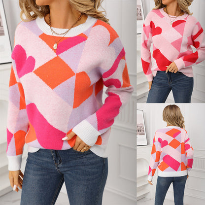 Damen Pullover Geometrisches Muster Norvielle - Norvielle