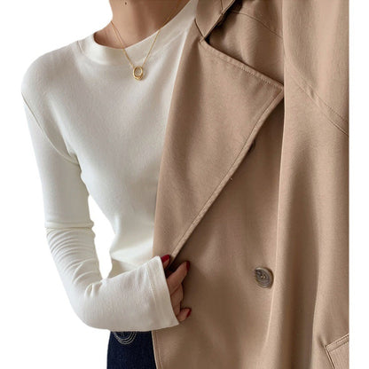 Damen Langarmshirt Weiches Baumwoll Norvielle