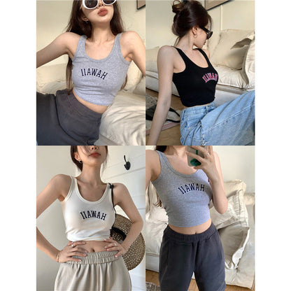 Damen Tanktop Baumwolle Bequem Weiß - Norvielle