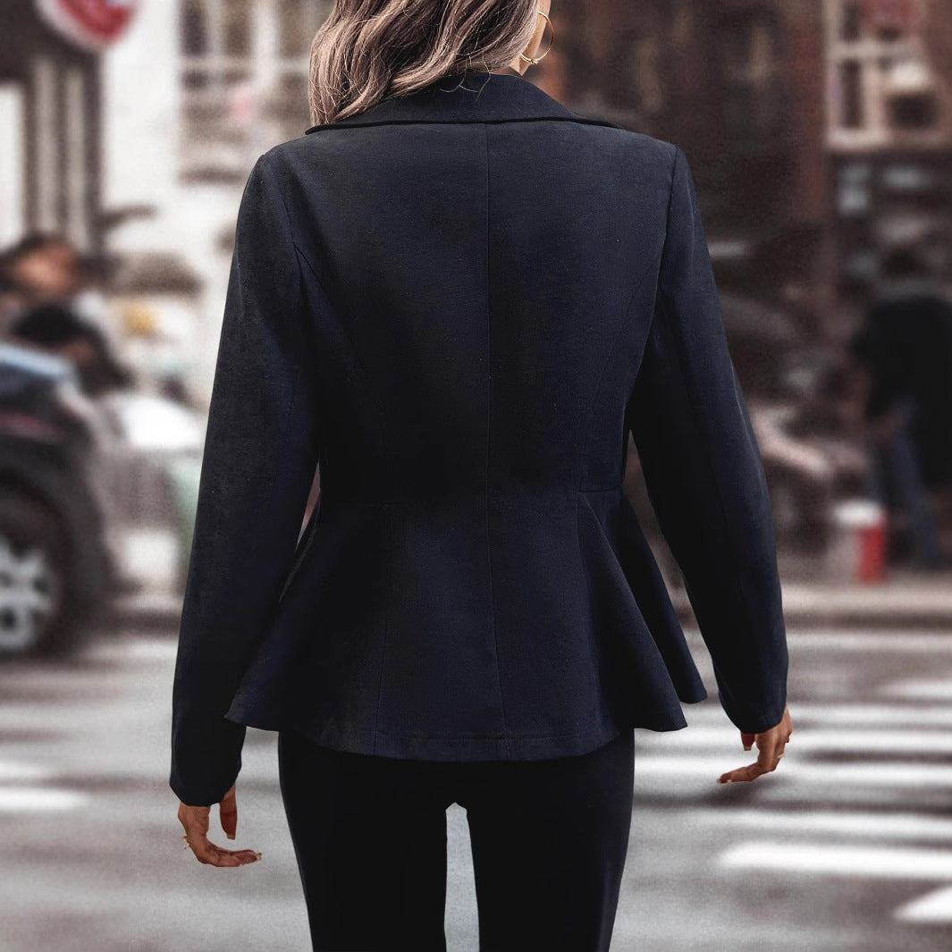 Damen Bikerjacke Knöpfe Tailliert Norvielle