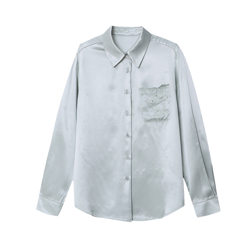 Damen Bluse mit Stickdetails Klassischer Schnitt Norvielle