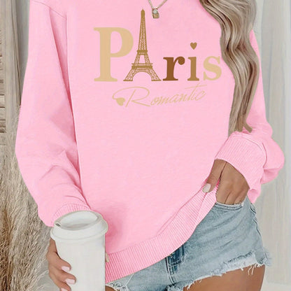 Damen Sweatshirt Paris-Design Romantisch Norvielle