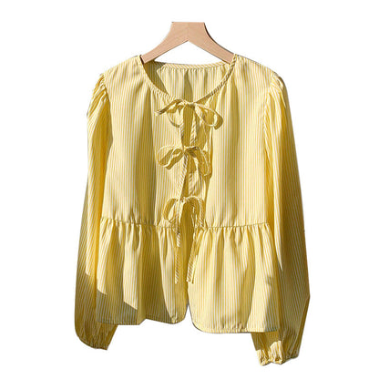 Damen Bluse Rüschensaum Dekorativ Norvielle