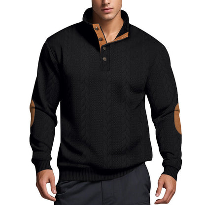 Herren Strickpullover Hochkragen Muster