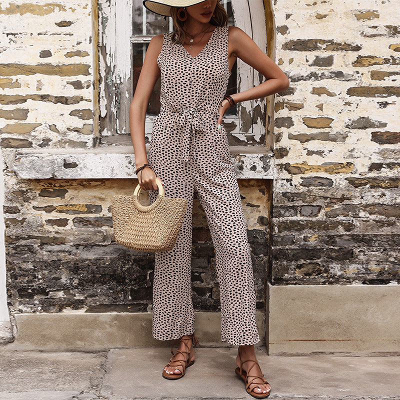 Damen Jumpsuit Elastisch Mit Taillenzug Schwarz - Norvielle