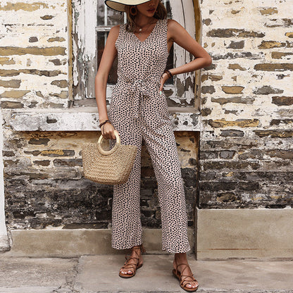 Damen Jumpsuit Elastisch Mit Taillenzug Schwarz - Norvielle