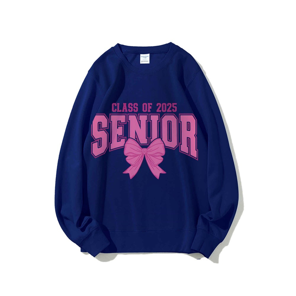 Damen Sweatshirt Abschlussjahr Schleifendesign Grau