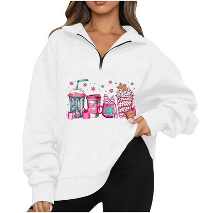 Damen Sweatshirt Halbkragen Norvielle