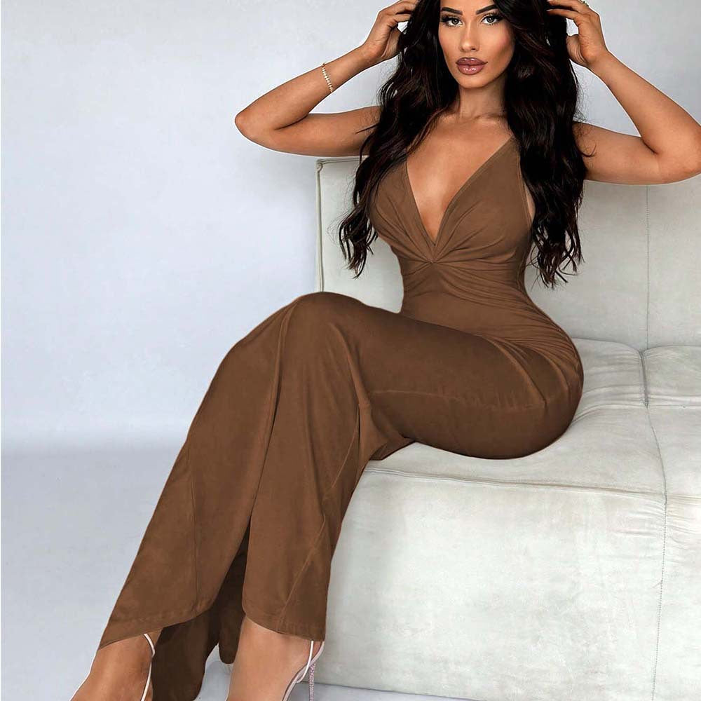 Damen Maxikleid V-Ausschnitt Schmal Norvielle