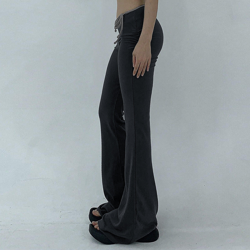 Damen Yoga-Hose Elastischer Bund Gerippter Stoff
