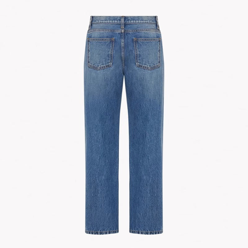 Damen High-Waist Jeans Lässiger Schnitt Norvielle