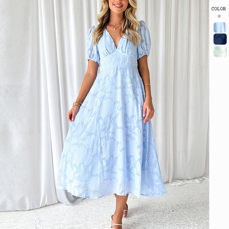 Damen Maxikleid mit Volantärmeln Floralmuster - Norvielle