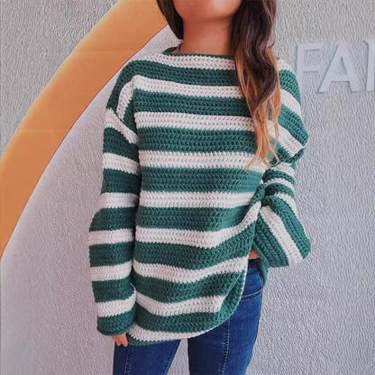 Damen Grobstrickpullover Gestreift Norvielle - Norvielle