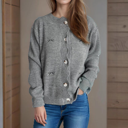 Damen Strickjacke Verspielt Details Norvielle
