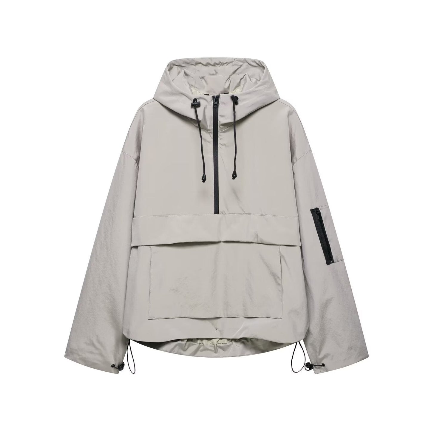 Damen Windjacke Verstellbares Kapuzenjacke Funktionsjacke Mit