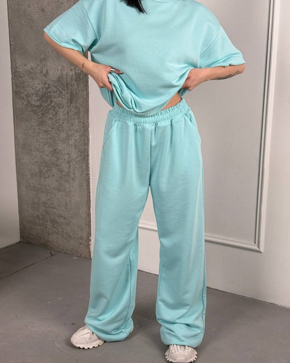 Damen Relax-Set Bequem Weites Oberteil Hose Norvielle
