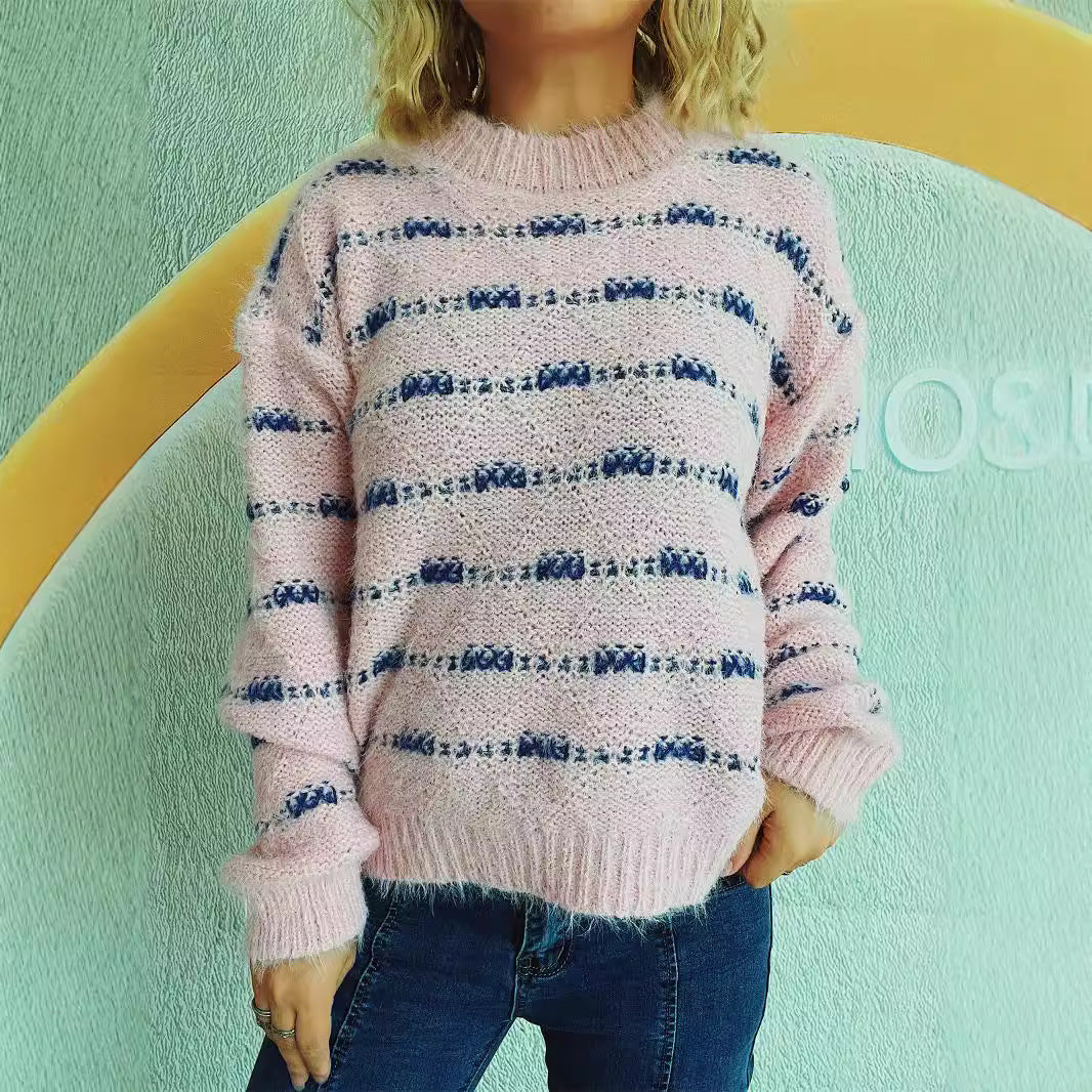 Damen Strickpullover Weich Norvielle Streifenmuster - Norvielle