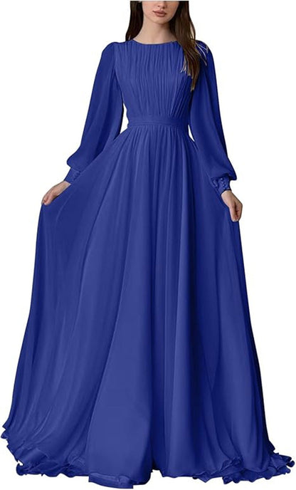Damen Maxi-Kleid Langärmlig Spitze
