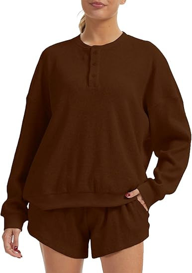 Damen Oversized Pullover Shorts Set Norvielle