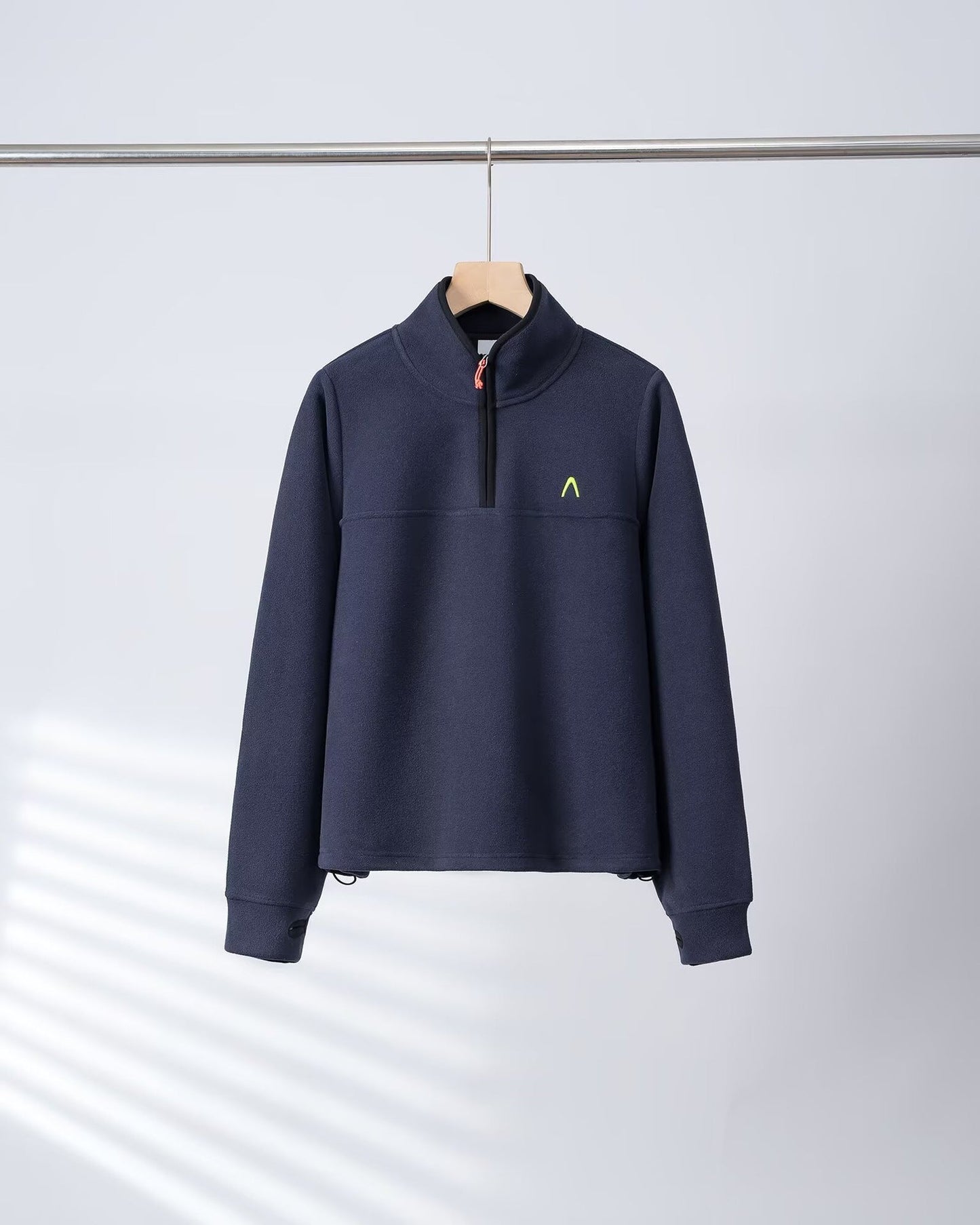 Damen Fleece-Pullover Halb-Reißverschluss Elastische Bündchen