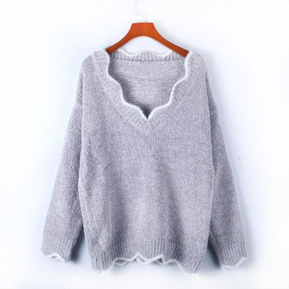 Damen Strickpulli V-Ausschnitt Weich Norvielle