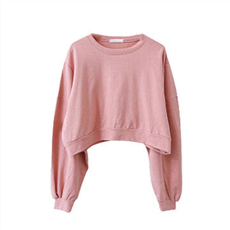 Damen Cropped Pullover Ballonärmel Norvielle