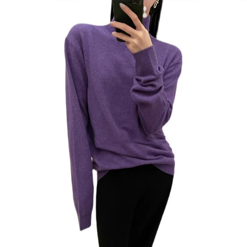 Damen Rollkragenpullover Wolle Gemütlich Beige