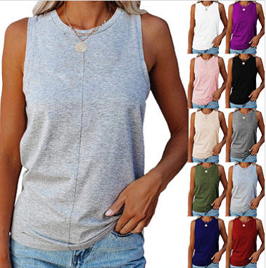 Damen Ärmelloses T-Shirt Elegant Schnitt Norvielle