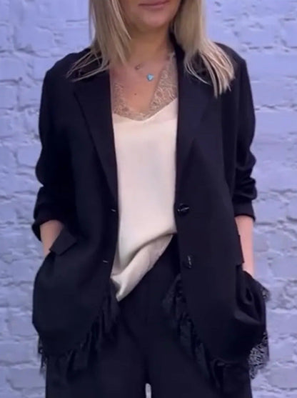 Damen Blazerjacke Spitze Elegant