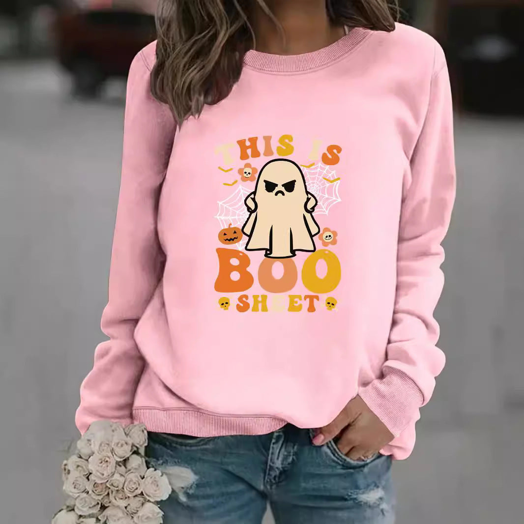 Damen Sweatshirt Herbstlich Geist-Print Lässig Norvielle