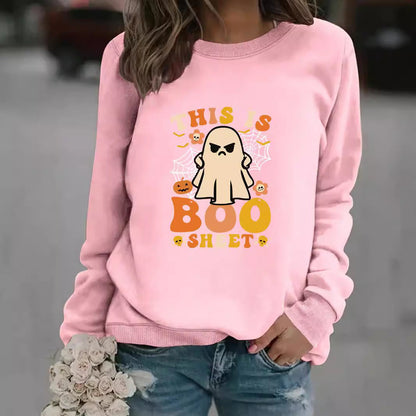 Damen Sweatshirt Herbstlich Geist-Print Lässig Norvielle