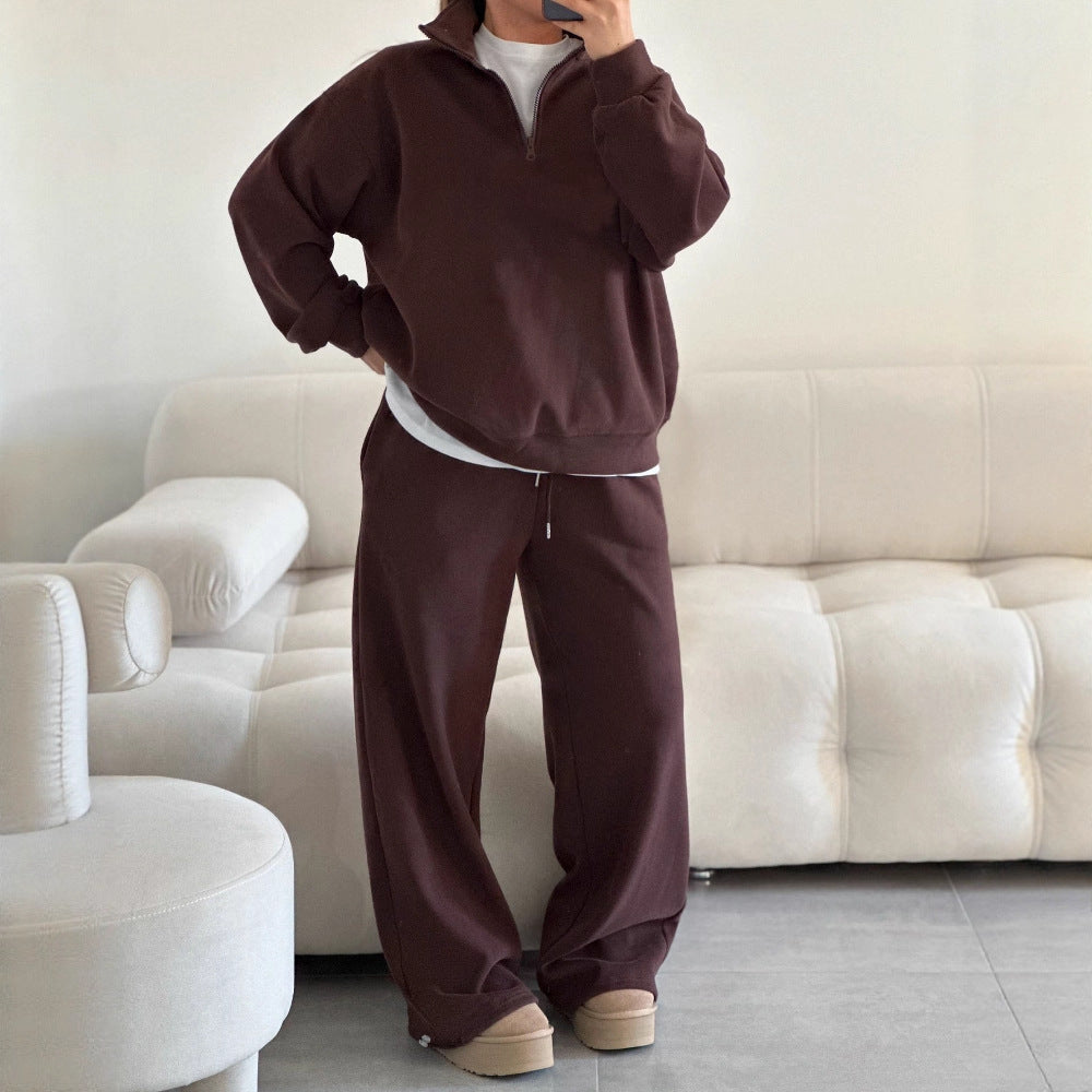 Damen Fleece Zip Hoodie Bequem Weite Ärmel Norvielle