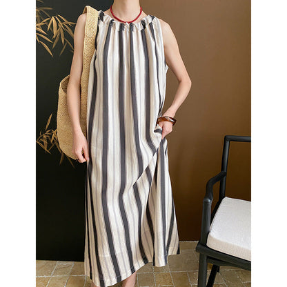 Damen Maxikleid mit Streifen und Taschen Norvielle