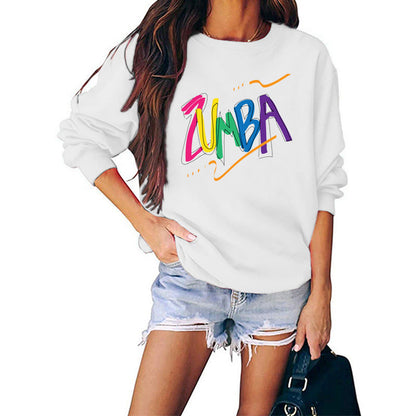 Damen Sweatshirt Modernes Zumba Design Lässig Grau