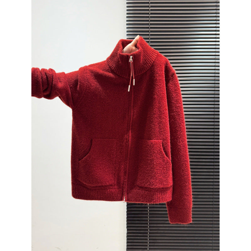 Damen Thermostrickjacke Norvielle Hochschließend Kragen 2 Taschen - Norvielle