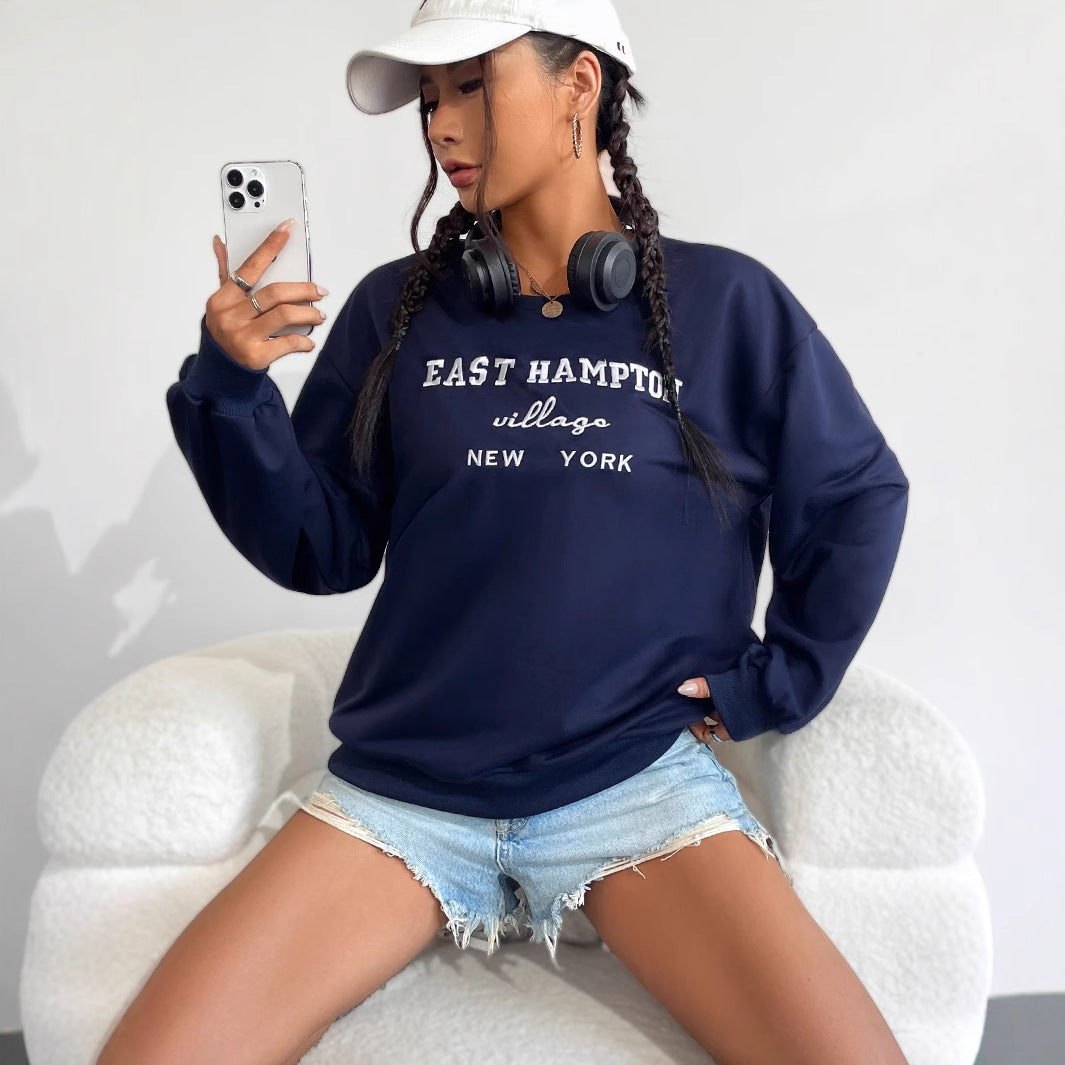 Damen Sweatshirt Bequem Lässig Mit Schriftzug Norvielle
