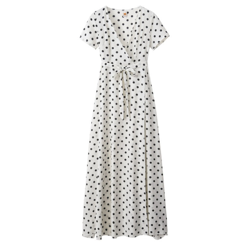 Damen Maxikleid Florales Wickeldesign Elegante Taillierung