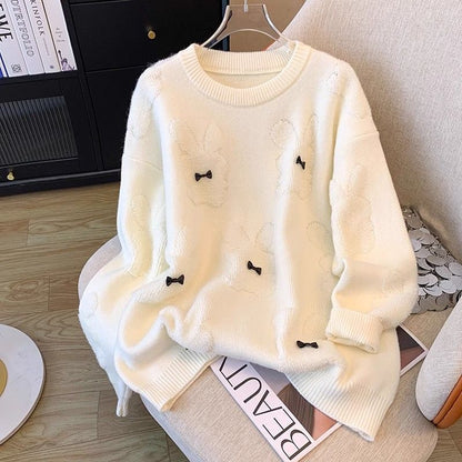 Damen Pullover Kuschelfleece Tierapplikationen Norvielle