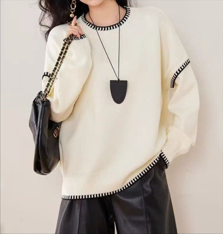 Damen Pullover Strukturiert Kuschelig Beige