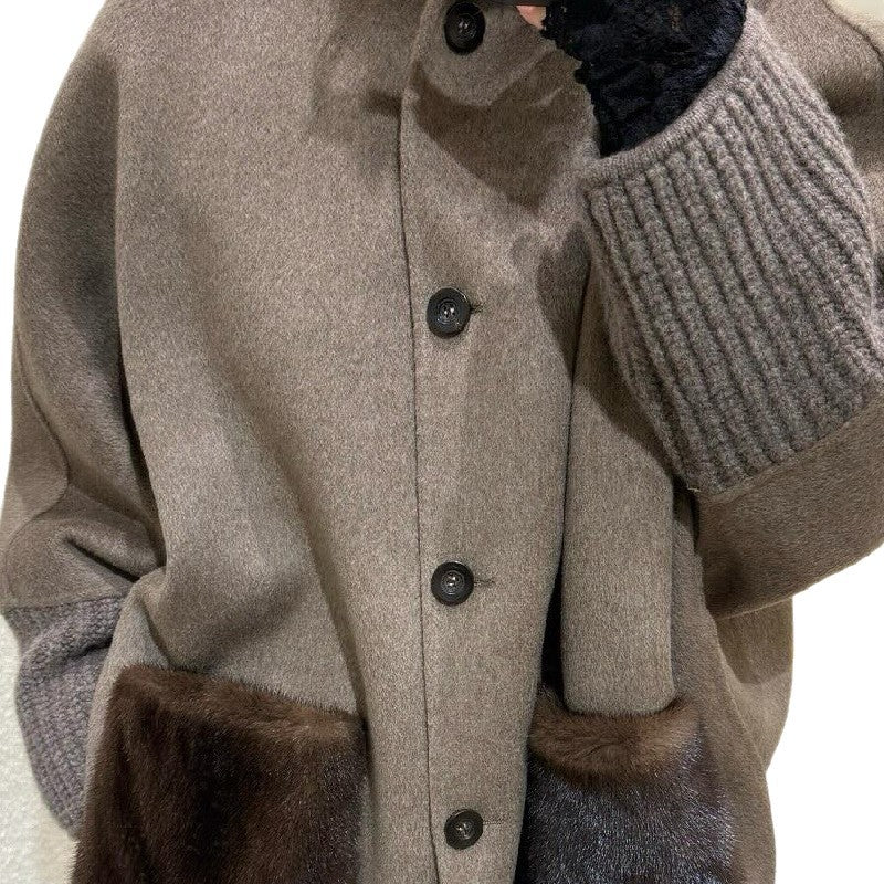 Damen Wolljacke Übergröße mit Einzigartigen Details Norvielle
