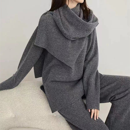 Damen Strickpullover Set mit weiter Hose Norvielle