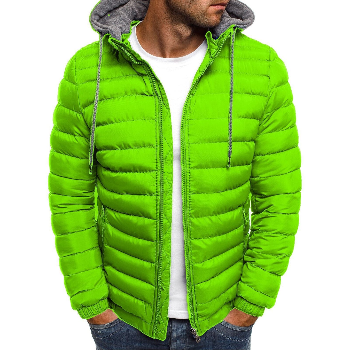 Herren Übergangsjacke Gesteppt Kapuze Sportlich Norvielle