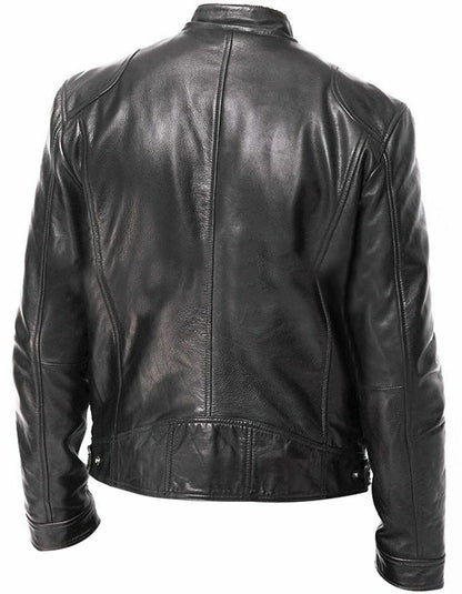 Herren Lederblouson Vegan Stehkragen