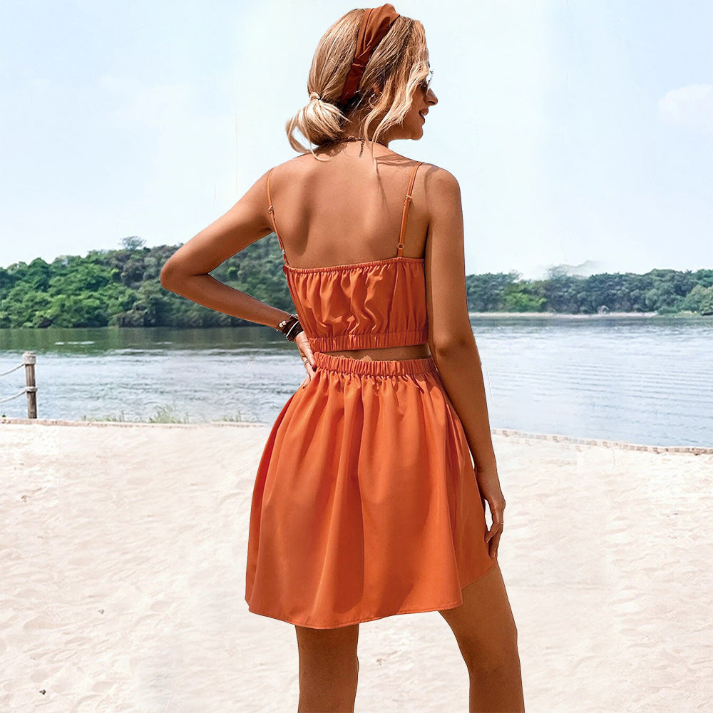 Damen Sommerkleid Gummizug Elegante Silhouette Norvielle