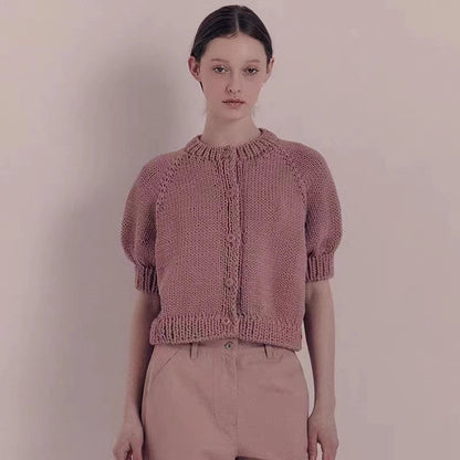 Damen Strickpullover Puffärmel Norvielle