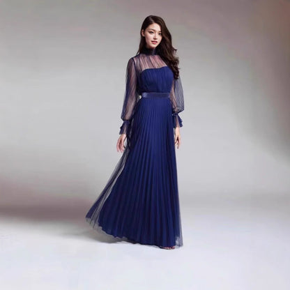 Damen Maxikleid Elegantes Chiffon Rüschen