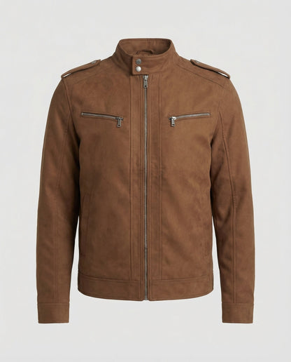 Herren Lederjacke Kurz Lederoptik
